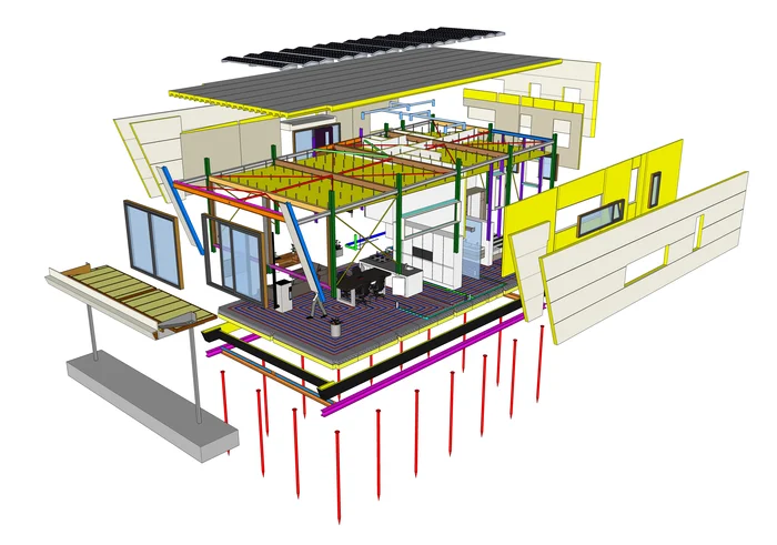 Universiteit Hasselt BIM exploded view of the case study building